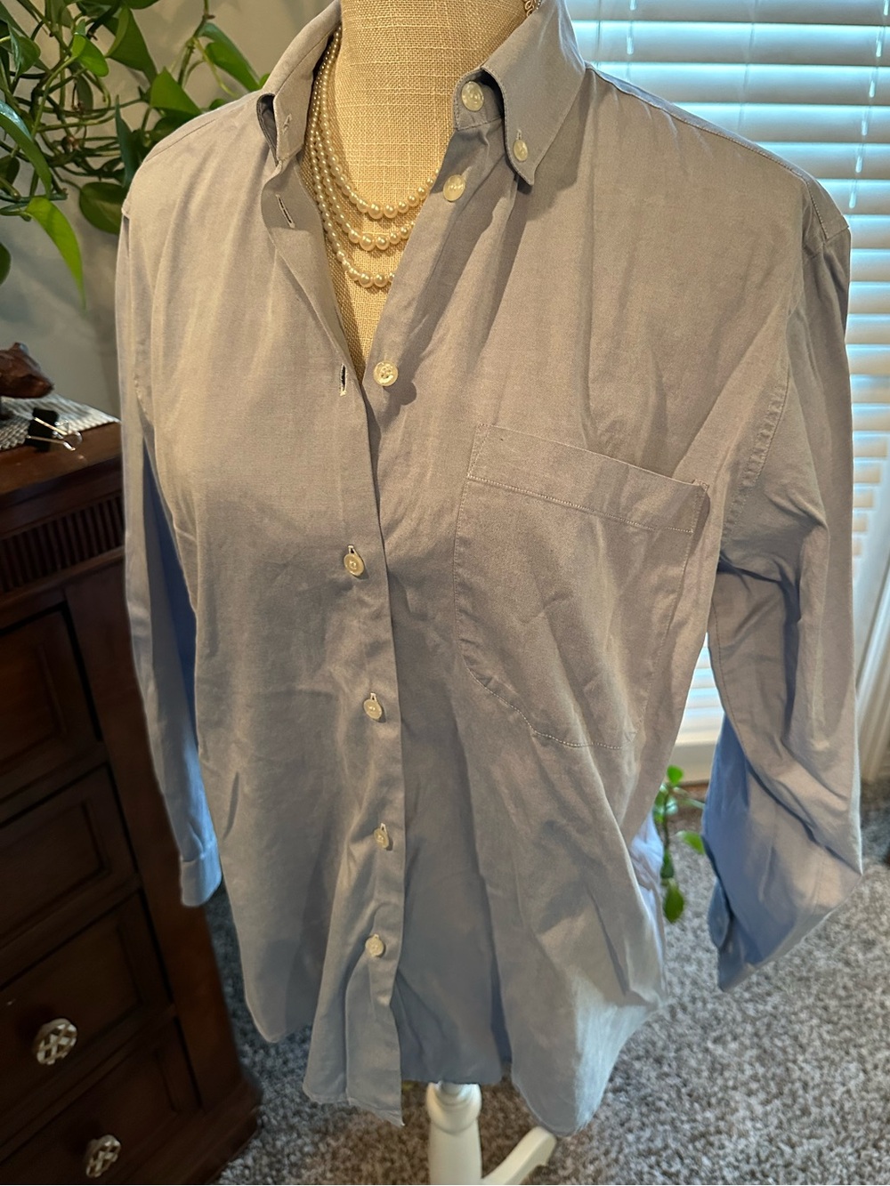 Classic Women's Button-Down Shirt in Light Blue